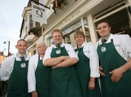 Jim and the Meridian Meats Team outside the shop in Louth.